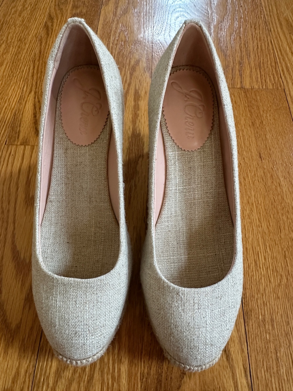 J. Crew Women's Natural Linen Wedges